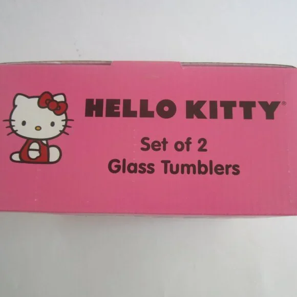 Hello Kitty Sanrio Glass Tumblers Set of 2 - Picture 5 of 6